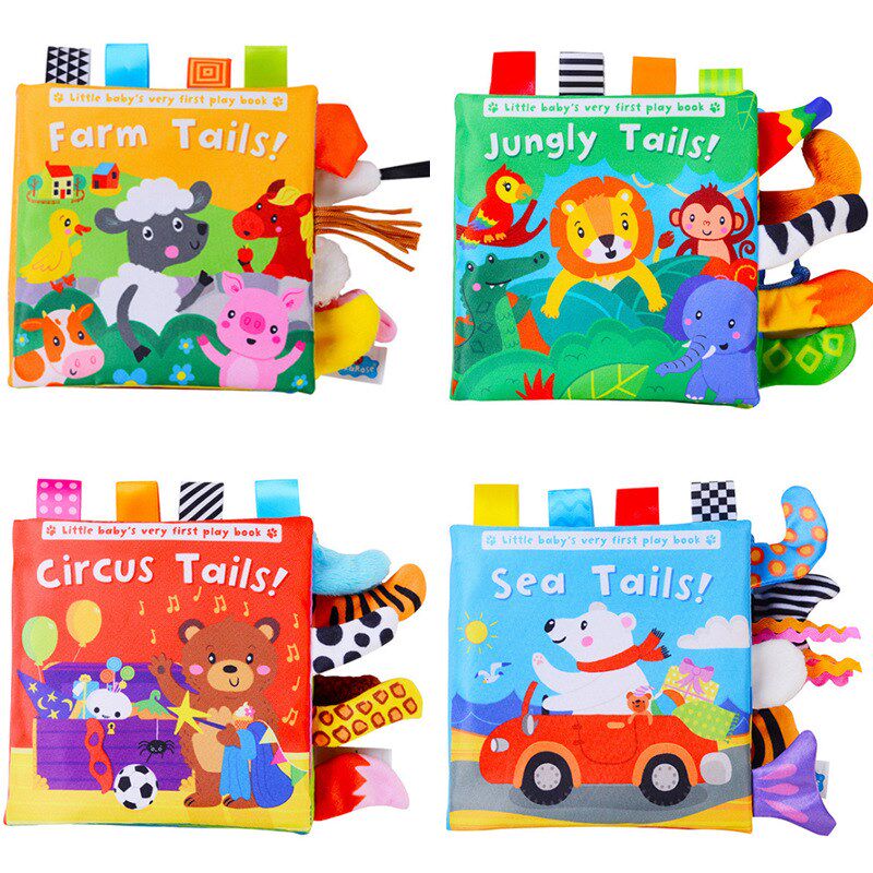 Baby Early teaches small animal boob book 0-3 years old can bite without bad touch sensation 6-12 months baby puzzle toy