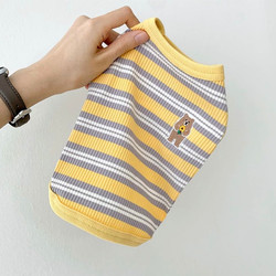 2023 New Pet Striped Vest Teddy Bichon Pomeranian Yorkshire Poodle Small Dog Cat Dog Clothes