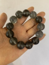 (Myanmar jadeite symbiosis stone) Black Gang 16 beads string