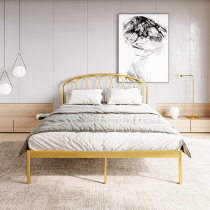 Iron bed Modern Simple Anti-Resistance Metal Bed Light Luxury Household Apartment European Reinforced and Reinforced Iron Bed Double Bed