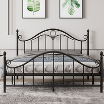 Household iron bed double bed 1 5 m economy rental housing dormitory single - person reinforced iron bed modern simple