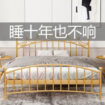 Modern minimal small household light luxury single double bed 1 5m iron bed thickening and reinforcing the red princess iron bed