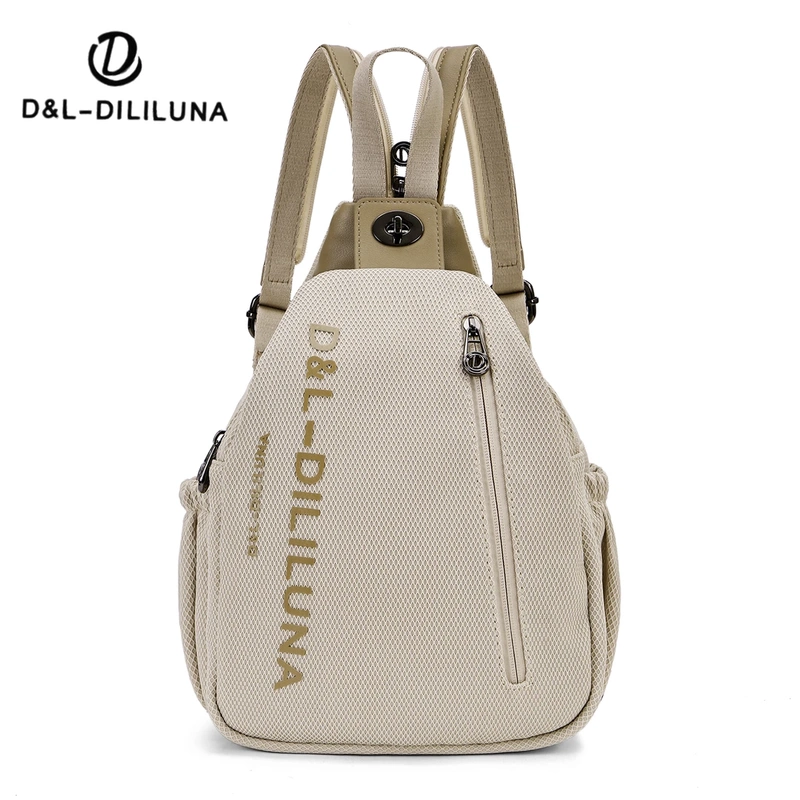 D&L Brand Fashionable Double-Shoulder Chest Bag, Can Be Worn as a Backpack, Crossbody, or Handbag, Multifunctional A97354