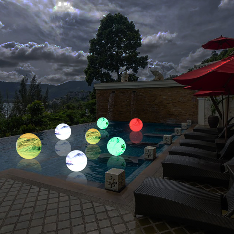 led colorful luminous ball outdoor lawn decoration painted ball lamp solar landscape lighting waterproof spherical lamp