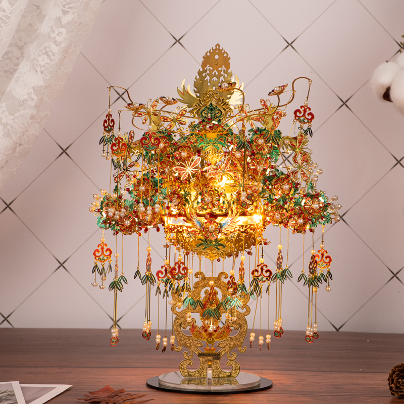 3d Solid Metal Jigsaw Golden Winged Bird Crown Ancient Wind Handmade Adults High Difficulty Diy Assembly Model Gift Toys