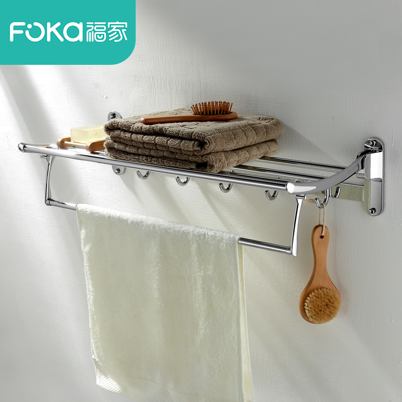 Fujia FOKA304 stainless steel towel rack free punching bathroom toilet rack bath towel rack wall-mounted