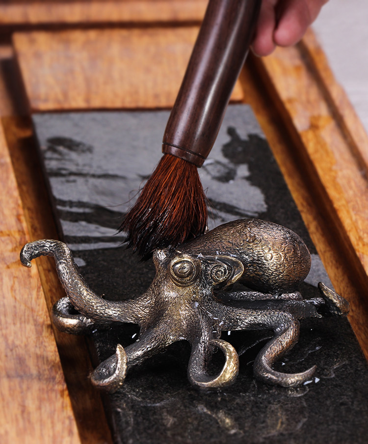 姫】必見 紫銅細工製 ☆蟹 八爪☆ 八方來財 文鎮 茶寵