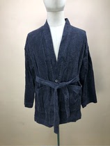 Japanese retro herbivorous male and wind cardigan jacket robe men artist yuppie fan corduroy loose