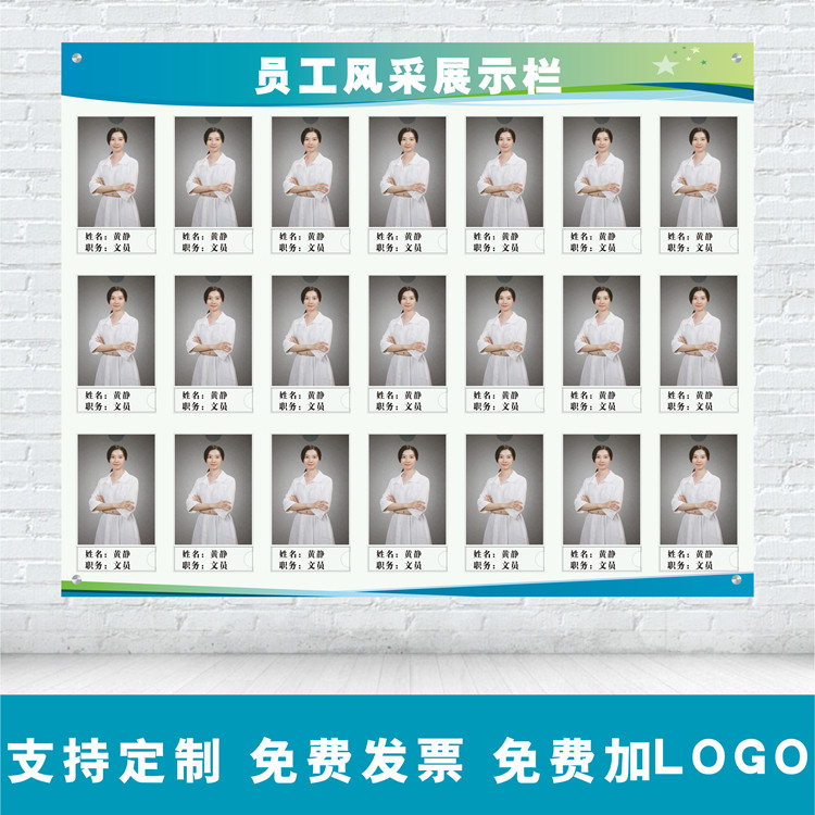 Custom Employee Title Public Billboard Photo Logo Wall Show Bar Personnel List Doctor Post Card
