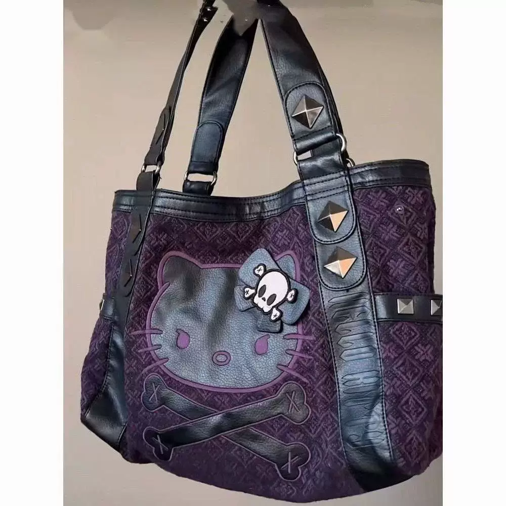 [Sanrio Kitty Vintage Patchwork Purple Армпит сумка Subculture]
