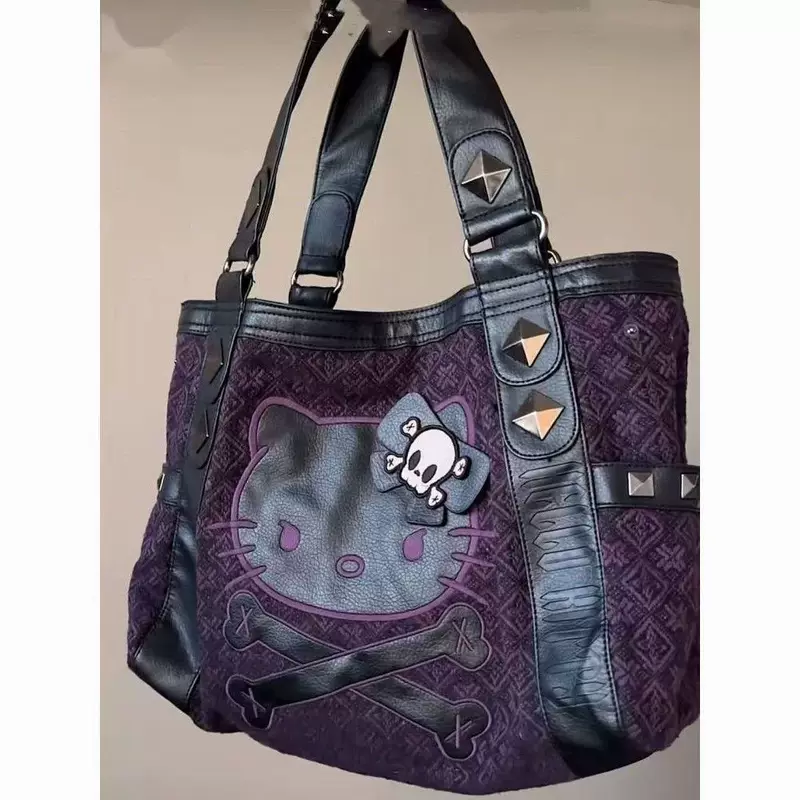 [Sanrio Kitty Vintage Patchwork Purple Армпит сумка Subculture]
