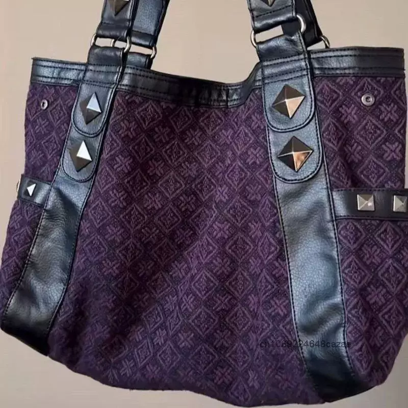 [Sanrio Kitty Vintage Patchwork Purple Армпит сумка Subculture]