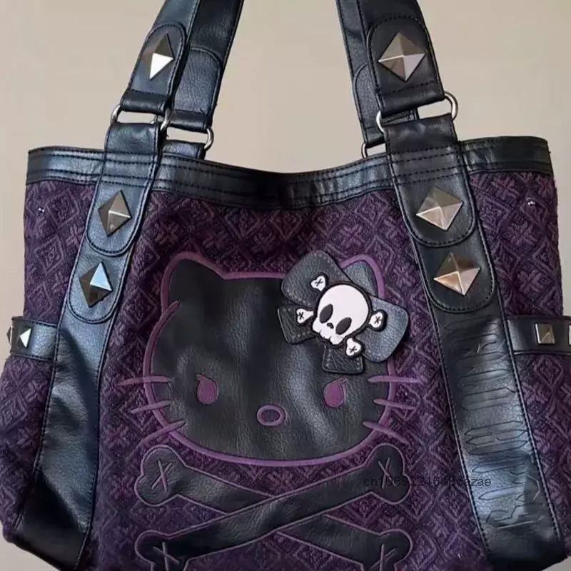 [Sanrio Kitty Vintage Patchwork Purple Армпит сумка Subculture]
