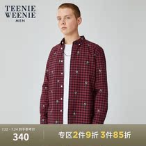 TeenieWeenie bear mens fashion check long-sleeved shirt 2021 spring new mens top tide