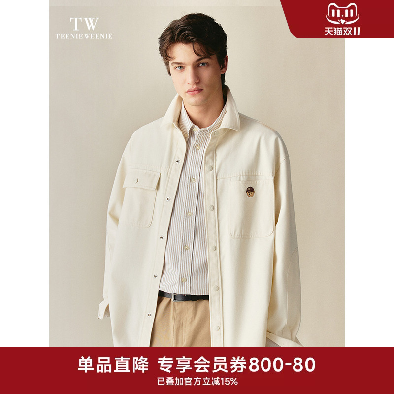 Teenie Weenie Men's 2026 Autumn Transformable Workwear Style Shirt with External Pocket and Line Embellishments