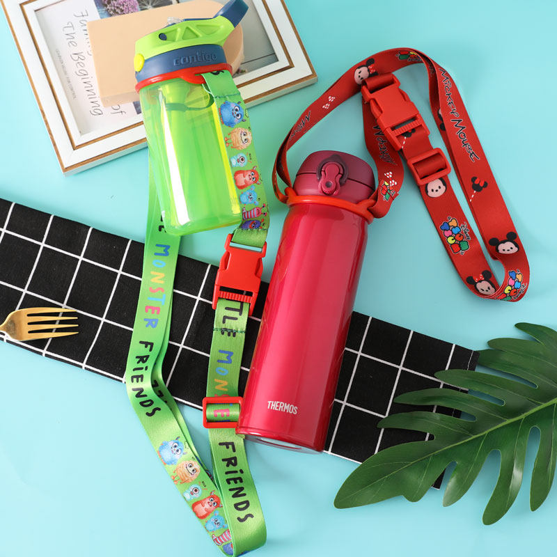 Condick children's sippy cup 400 450ML universal oblique spanning baby bag rope elastic buckle water cup out lanyard