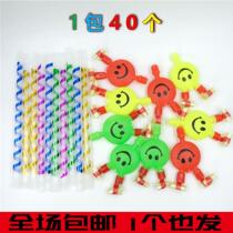 Large smiling face blowing dragon long rod blowing roll props party atmosphere props vital capacity training party whistle
