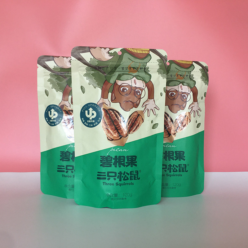 Three squirrels flagship store Began fruit 120gX3 bagged cream flavor nut pecorino fried goods longevity fruit dried fruit