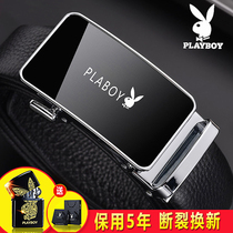 Playboy mens belt 2021 new young peoples casual leather automatic buckle cowhide pants belt tide ins