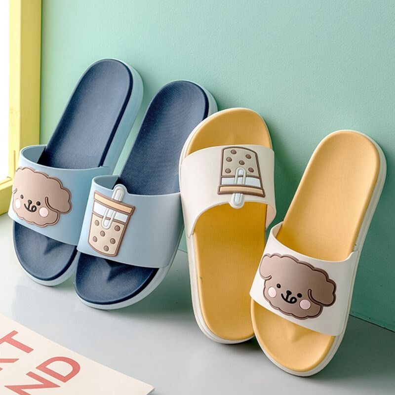 Sand slippers ins women's model Summer out cute indoor bathroom non-slip couple men's slippers for home wear