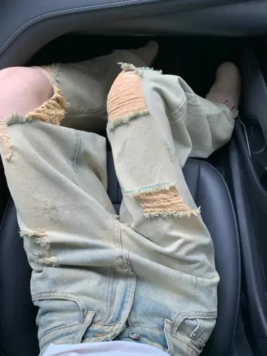 Дизайнерские светлые цветные летние джинсы, штаны, тренд сезона, высокая талия, в американском стиле, по фигуре, свободный прямой крой