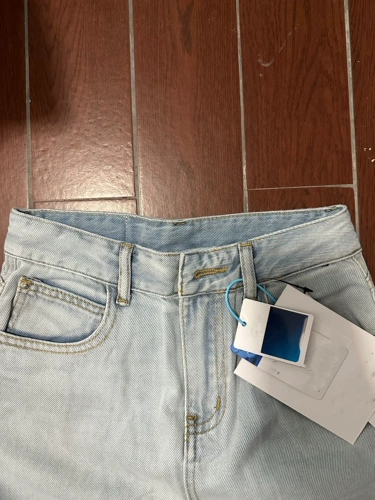 Весенние джинсы, приталенные светлые штаны для отдыха, высокая талия, оверсайз, свободный прямой крой