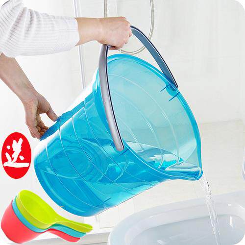 (Buy and send water ladywater) Plastic bucket large number with water nozzle transparent thickened bucket with lid hand small water storage barrel storage