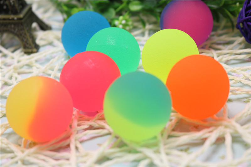 32 colour frosted transparent luminous rubber floating water suction sub-elastic ball children pet Colour Paradise Twist Egg Machine Jump Ball