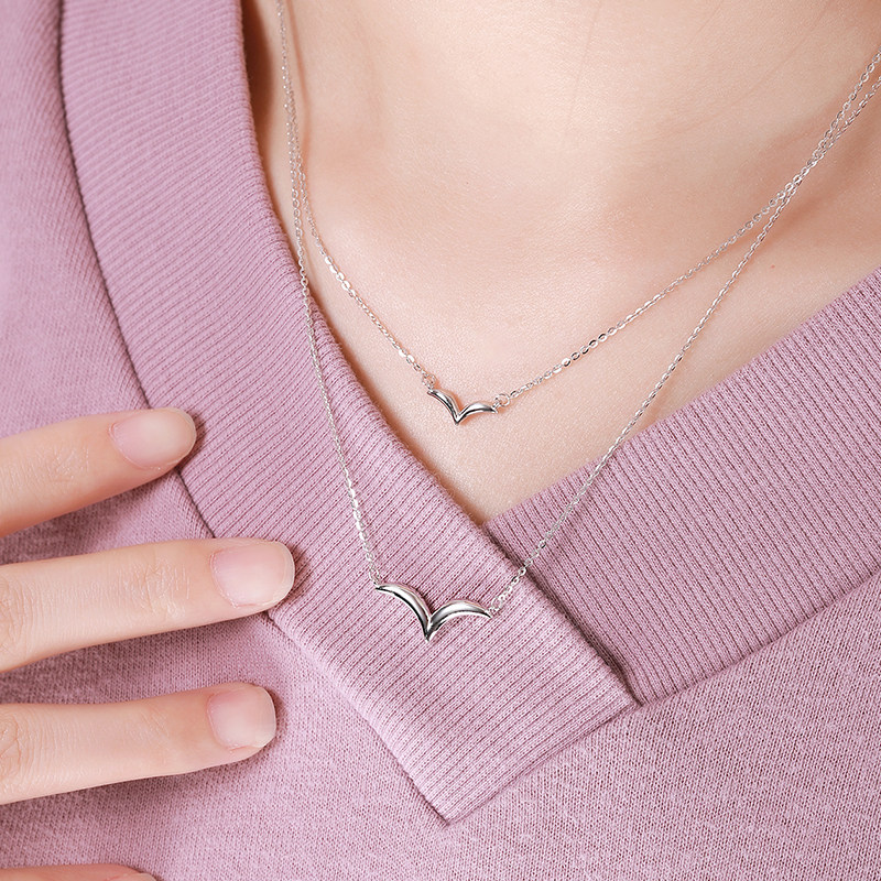 中国白银 崭露银角 S925纯银双层项链 天猫优惠券折后￥99包邮（￥199-100）赠纪念金箔