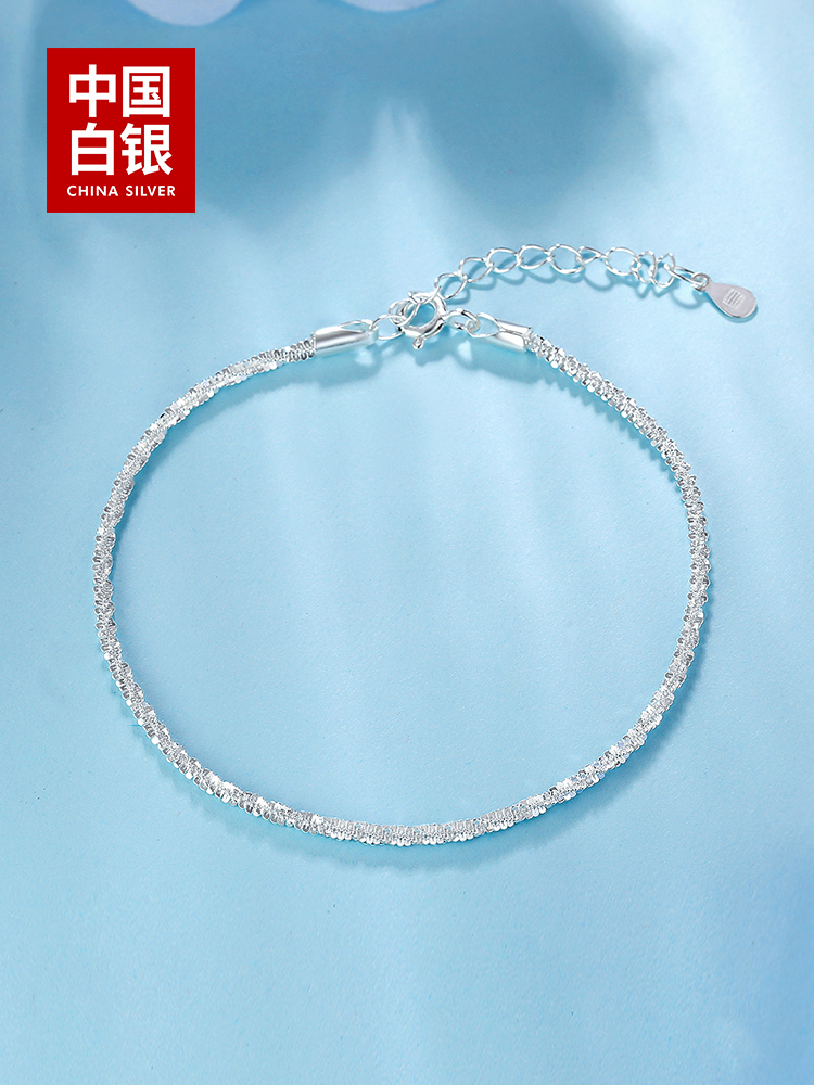 Chinese silver necklace female s925 silver necklace plain chain silver chain fashion collarbone niche design sterling silver jewelry