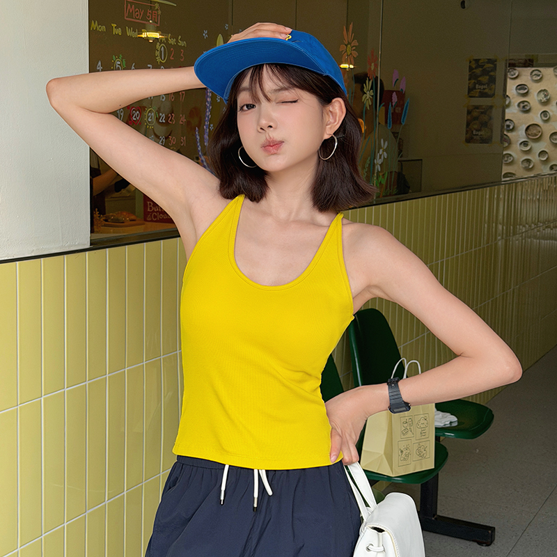 Toandfro / 2026 Spring/Summer Yellow Camisole for Women with Chest Pads Toandfro / 2026 Spring/Summer Yellow Camisole for Women with Chest Pads