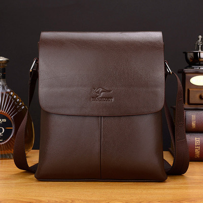 2020新款巴诺袋鼠男包商务韩版包男士单肩斜挎包背包休闲真皮包包
