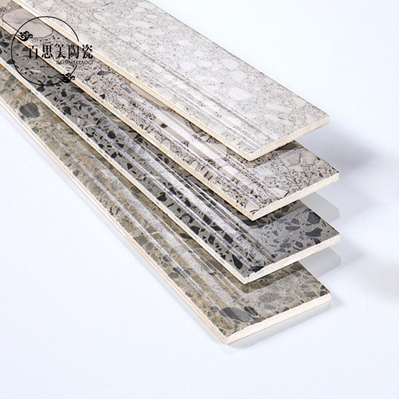 Cement brick skirting board 100x800 gray antique brick bedroom skirting living room corner line terrazzo tile