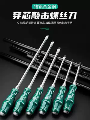 Slotted screwdriver extension rod Cross German imported through-the-heart screwdriver screwdriver flat mouth screwdriver can be struck large