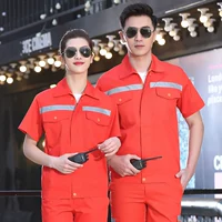 Zipper Orange -Red Grey Strip (Short -Sleeved Set)