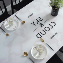Imitation marble pattern Nordic PVC tablecloth Coffee table mat Waterproof and oil-proof wash-in table mat Plastic table mat Soft glass