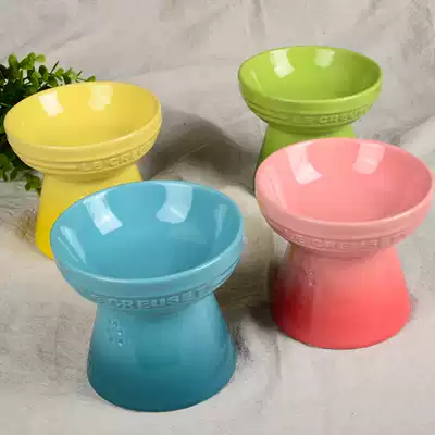 Le酷彩貓咪狗狗食器寵物平碗犬貓通用陶瓷碗琺瑯現貨包郵