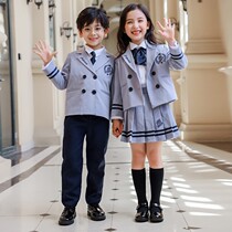 Kindergarten autumn winter gray suit garden school clothing suit kirt dress dress dress