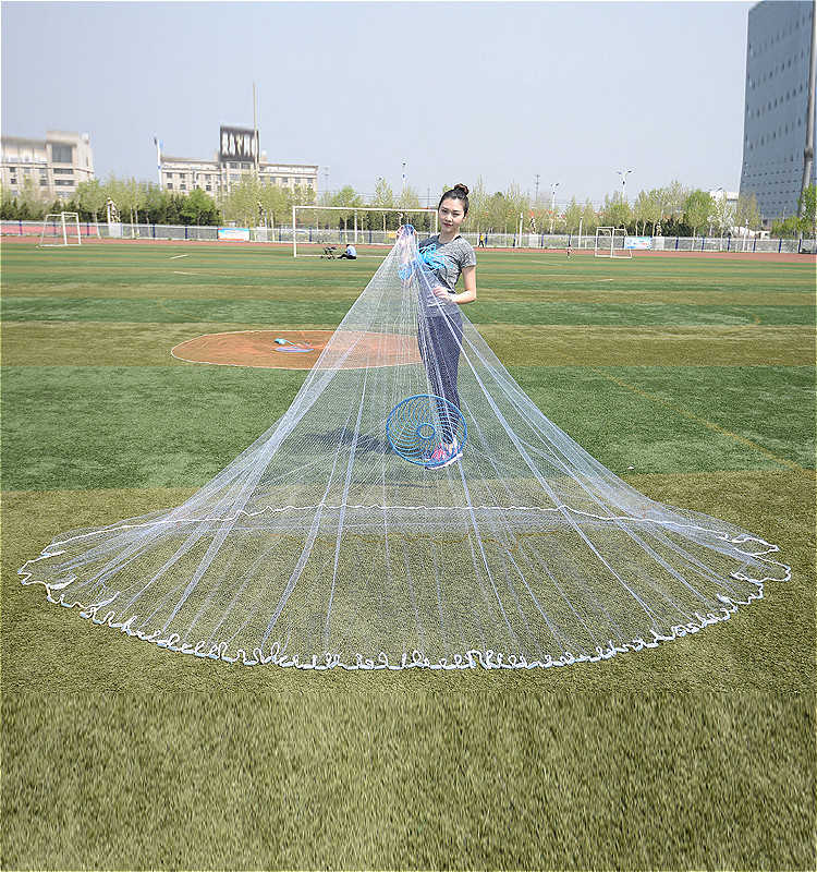 Homemade homemade handmade big frisbee line cast net hand throw net whirl net piece 3 5 two finger eye throw net fishing net fishing net