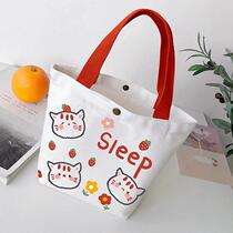 2021 New Japanese ins hipster shopping storage bag lunch box Bento bag girls Hand bag canvas bag