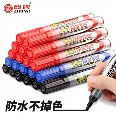 Zhi brand ZP-303 single head oily black blue red thick head label Big head logistics express marker pen writing tool waterproof non-fading thin head industrial site strange pen