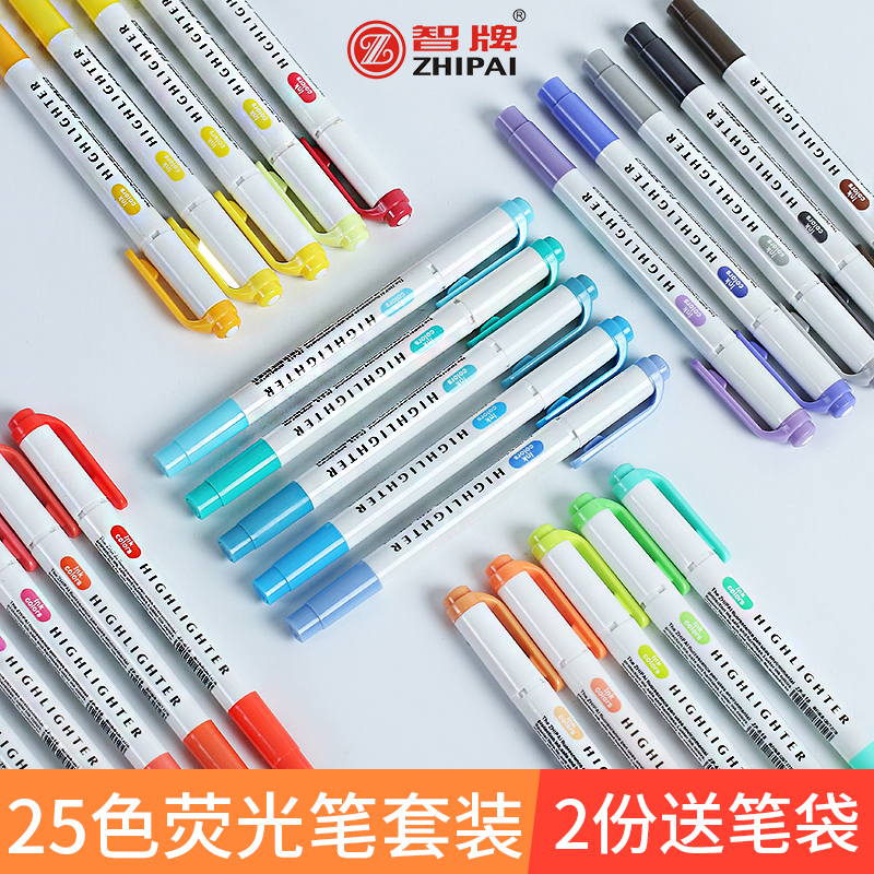 Smart Card Fluorescent Pen Pale double head Fluorescent Pen Stars Empty Mark Pen Students Make Notes Colorful Pens With Hand Ledger Stationery Mark SMALL CLEAR NEW SOFT COLOR CANDY COLOR FLUORESCENT PEN