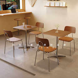 Scandinavian Cafe Table and Chair Combination Popular Antique Milk Tea Dessert Shop Western Restaurant Tavern Ocean Board Small Table