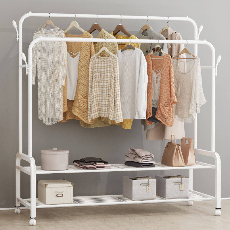 Office hanging clothes artifact beauty salon floor hanger clothes hat rack wall corner hanging bag single and double pole shelf tree branch wine