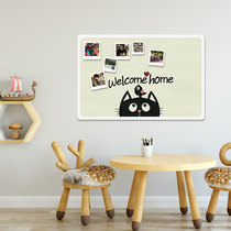 Home Welcome Wall felt board photo wall black cat bird design childrens room decoration note felt wall sticker message board kindergarten work display background board bulletin board