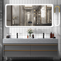 Toilet mirror touch screen with lamp washroom wall-mounted wall anti-fogging mirror makeup mirror LED smart bathroom mirror