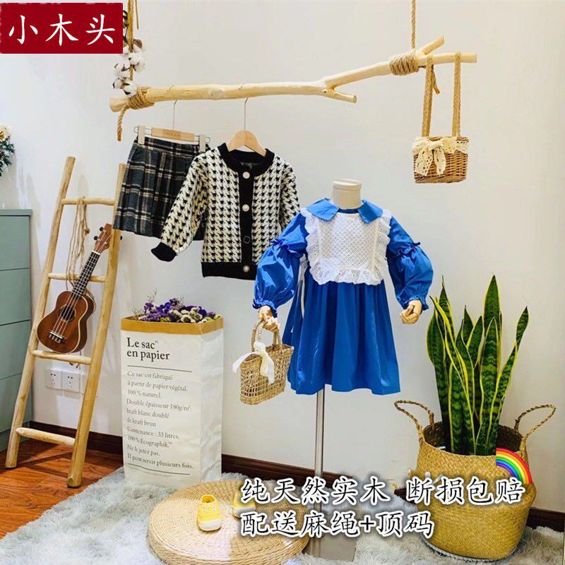 Forest Twigs Solid Wood Hanging Clothes Pole Clothing Shop Show Show Women's Briefs Shop Window Upper Wall Suspended Clotheshorse-Taobao