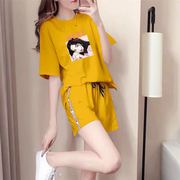 Xuân Thu lớn phụ nữ sân của quần short ngắn tay sinh viên trong các môn thể thao phù hợp với phụ nữ thời trang lỏng lẻo chạy mặc giản dị