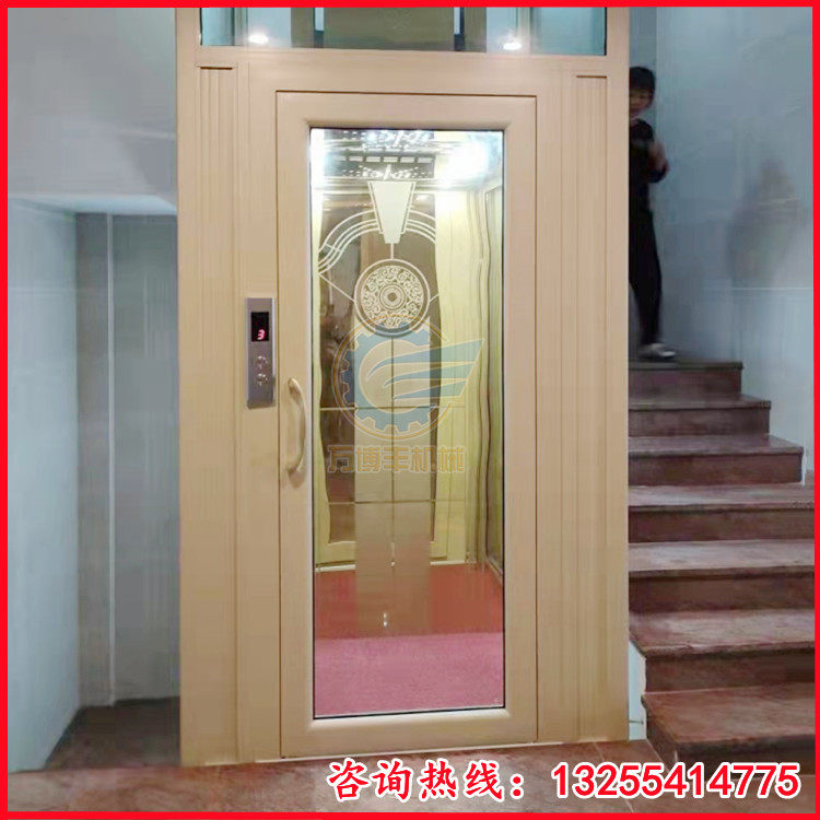 Small home elevator villa self-built house two or three floors indoor and outdoor folding stairs attic duplex hydraulic lifting platform