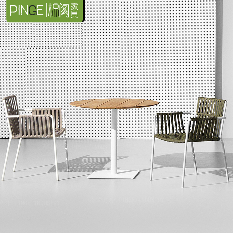 Outdoor rattan knitted table and chairs designer decent board Vine Chair Garden Hotel Open-air Cafe for casual dining table and chairs